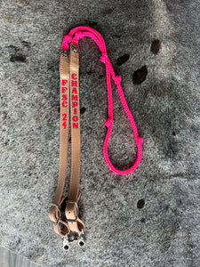 Award or farm Barrel Reins leather and paracord , Round with grip knots...You choose color and length