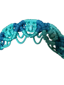 Fancy wither strap in carribean blue and turquoise  with turquoise howlite