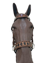 Horse complete leather cross personalized  Bitless bridle set