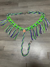 fancy macrame  fringe breast collar with rhinestones