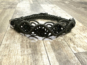 Fancy side pull bitless attachment OD green with Indian agate gemstones.