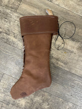 hair on cowhide Christmas stockings.