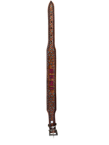 TBT Hand tooled personalized leather dog collar cross basket weave