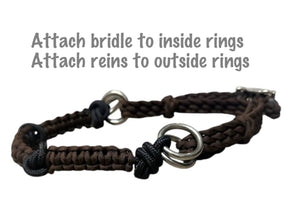 Knotted Sidepull bitless attachment…. You choose color of braid and  all sizes.