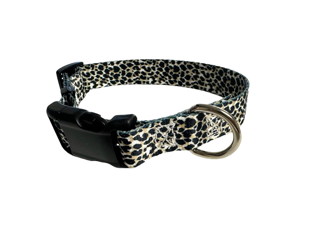 TBT Grey cheetah Nylon dog collar