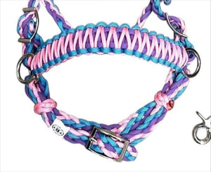 side pull hackamore bitless attachment.... pink, lilac, and neon turquoise ...all sizes