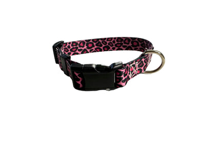 TBT Pink cheetah Nylon dog collar