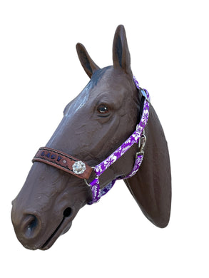 PERSONALIZED purple  nylon horse halter