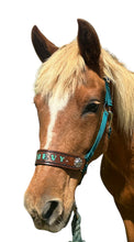PERSONALIZED teal nylon horse halter