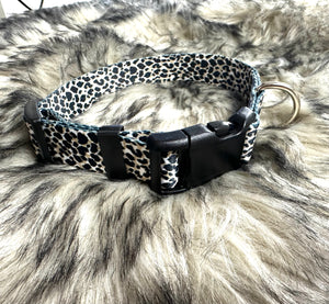TBT Grey cheetah Nylon dog collar
