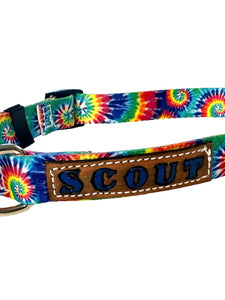 TBT Personalized Tie dye Nylon dog collar