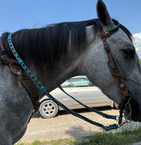 Stiff loop cable Barrel Reins with grip knots...You choose color and length