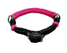 Hot pink side pull hackamore  bitless attachment.... with black or  brown chinstrap...all sizes