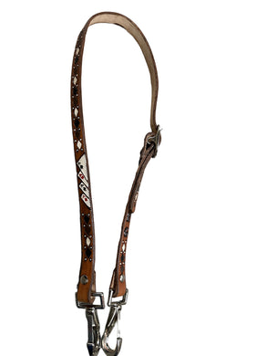 Hand painted and tooled  leather Headstall horse size