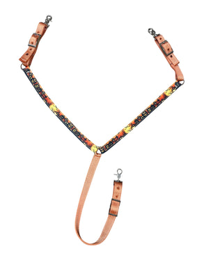 Halloween print tack set breast collar nylon horse size