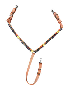Halloween print tack set breast collar nylon horse size