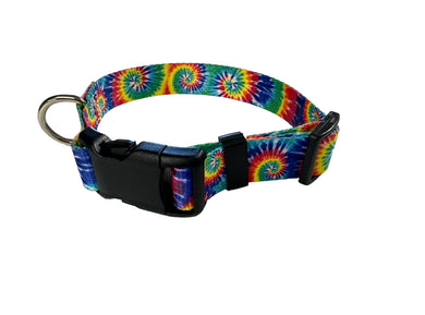 TBT Tie Dye Nylon dog collar (option to personalize)