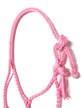 Braided pony or  horse halter with lead in light pink