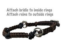 average horse knotted side pull hackamore  brown and black