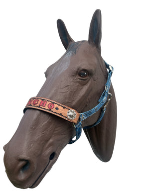 PERSONALIZED horse halter blue