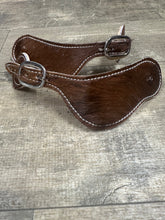 Cowhide hair on spur straps brown