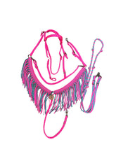 Hot Pink and light Teal Tack set with barrel reins …. All sizes.