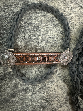 Personalized sheep, lamb, or goat halter charcoal grey