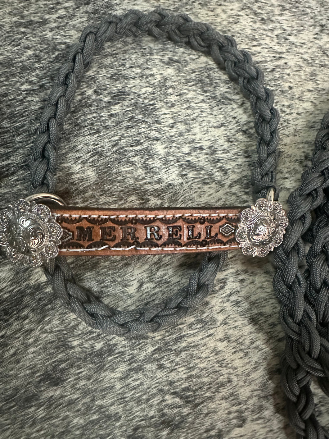 Personalized sheep, lamb, or goat halter charcoal grey