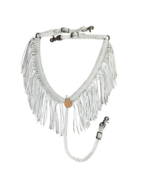 White fringe breast collar