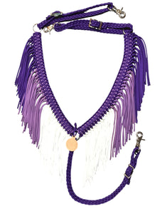 Purple Ombré Fringe Breast Collar