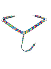 Tie dye  print tack set breast collar nylon horse size
