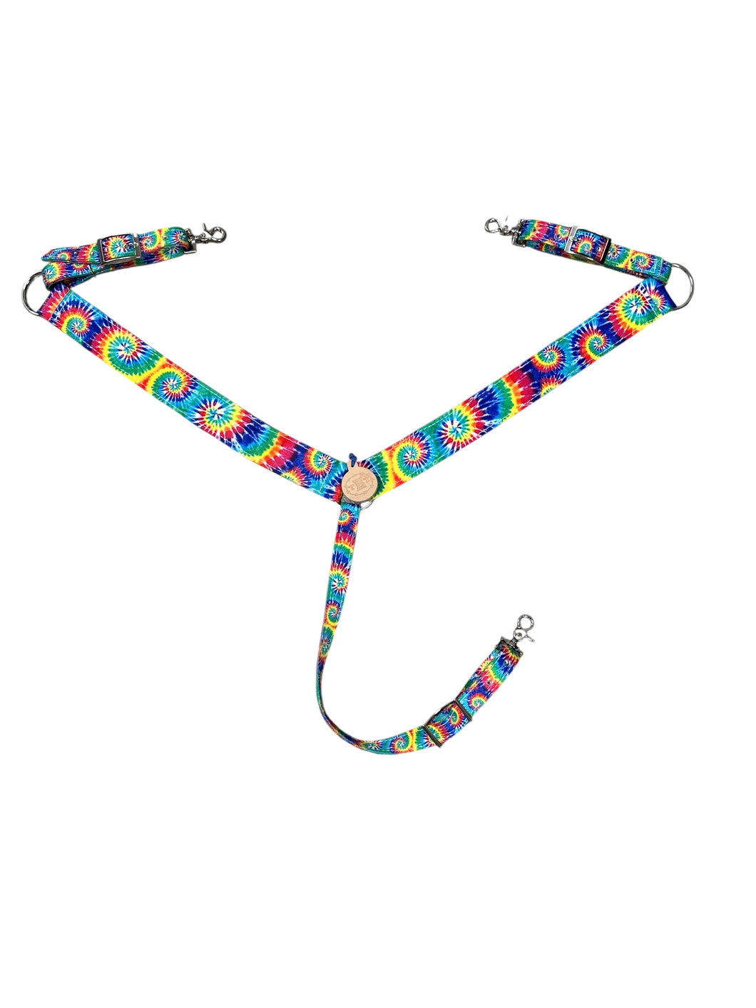 Tie dye  print tack set breast collar nylon horse size