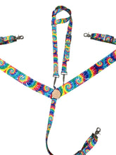 Tie dye  print tack set breast collar nylon horse size