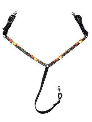 Halloween print tack set breast collar nylon horse size