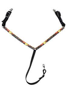 Halloween print tack set breast collar nylon horse size