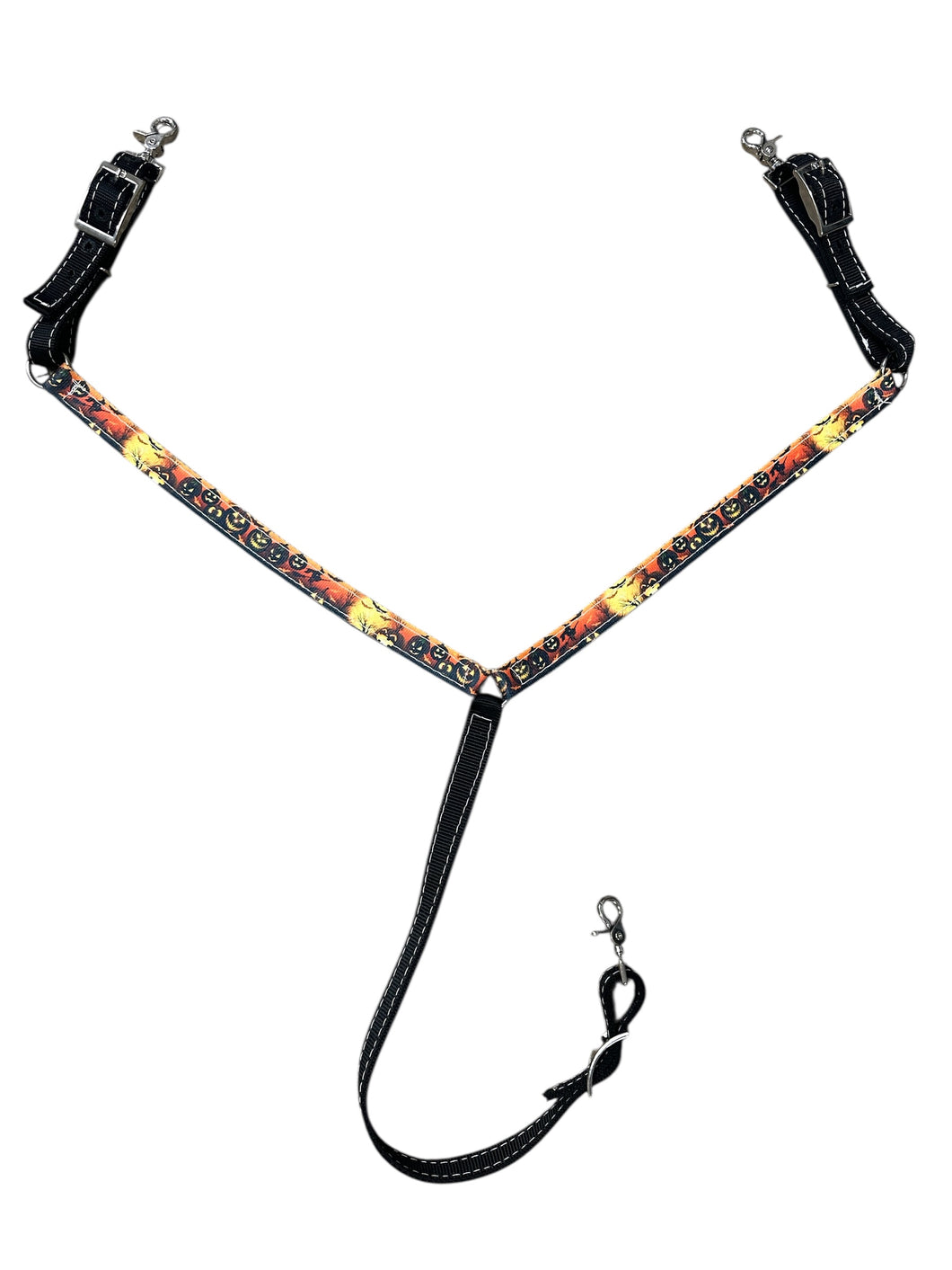 Halloween print tack set breast collar nylon horse size