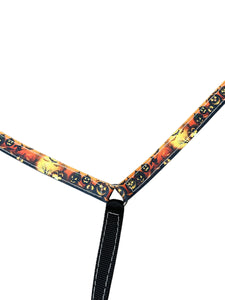 Halloween print tack set breast collar nylon horse size