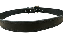 Hand made black leather belt