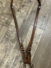 Barrel Reins leather and paracord ,plait with grip knots...You choose color and length