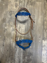 complete Bitless bridle side pull hackamore in leather and paracord