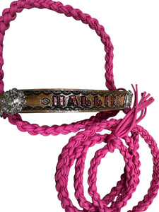 Personalized COW  halter large cow or mini cow size fuchsia