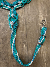 Gemstone fancy macrame  breast collar green turquoise and white(custom colors available)