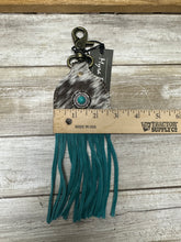 Myra hand tooled and painted cow key fob