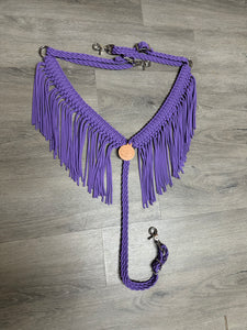 fringe breast collar light purple