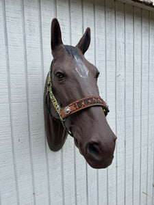 PERSONALIZED cow sunflower print nylon horse halter