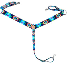 Tie dye flower  breast collar nylon horse tack
