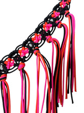 fancy macrame  fringe breast collar with rhinestones