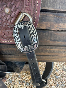 Teal and Black leather tack set
