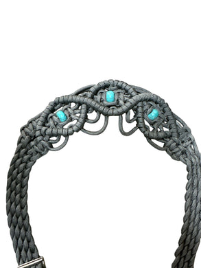 Fancy wither strap with turquoise howlite gemstones