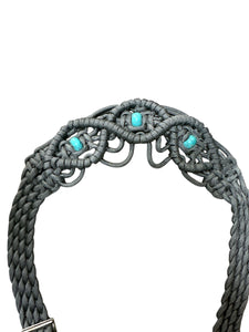 Fancy wither strap with turquoise howlite gemstones